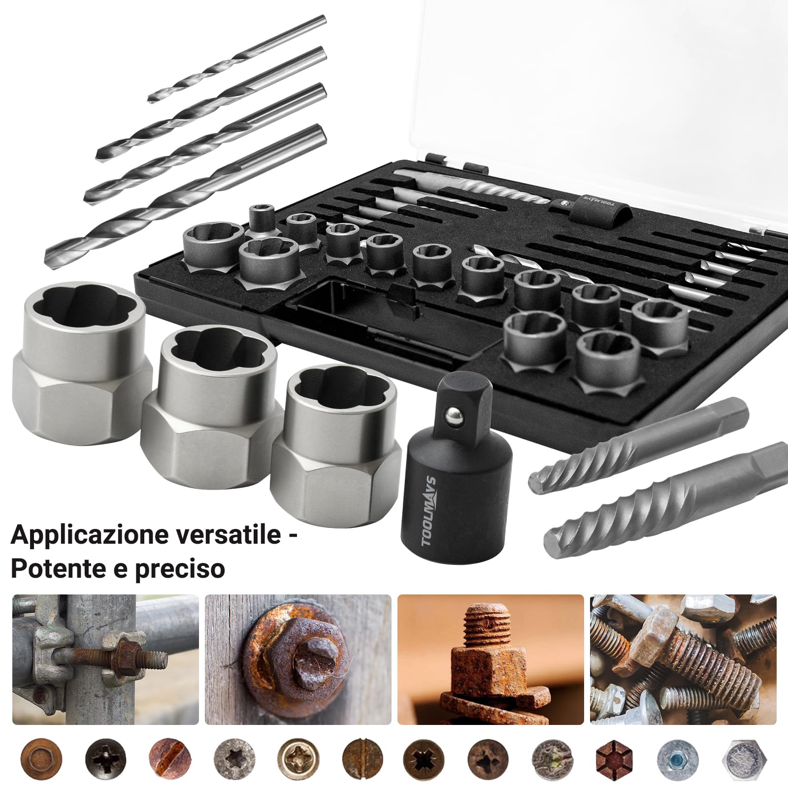 Set di 28 Estrattore viti Danneggiate