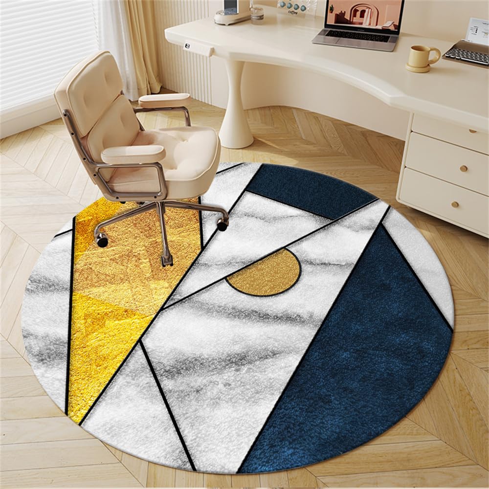 Odot Office Chair Mat for Carpeted and Hardwood Floor Protector, Round Non-Slip Computer Gaming Rolling Chair Desk Mat Multi-Purpose Protection Carpet for Wooden Floors (Semicircle coin,80cm)