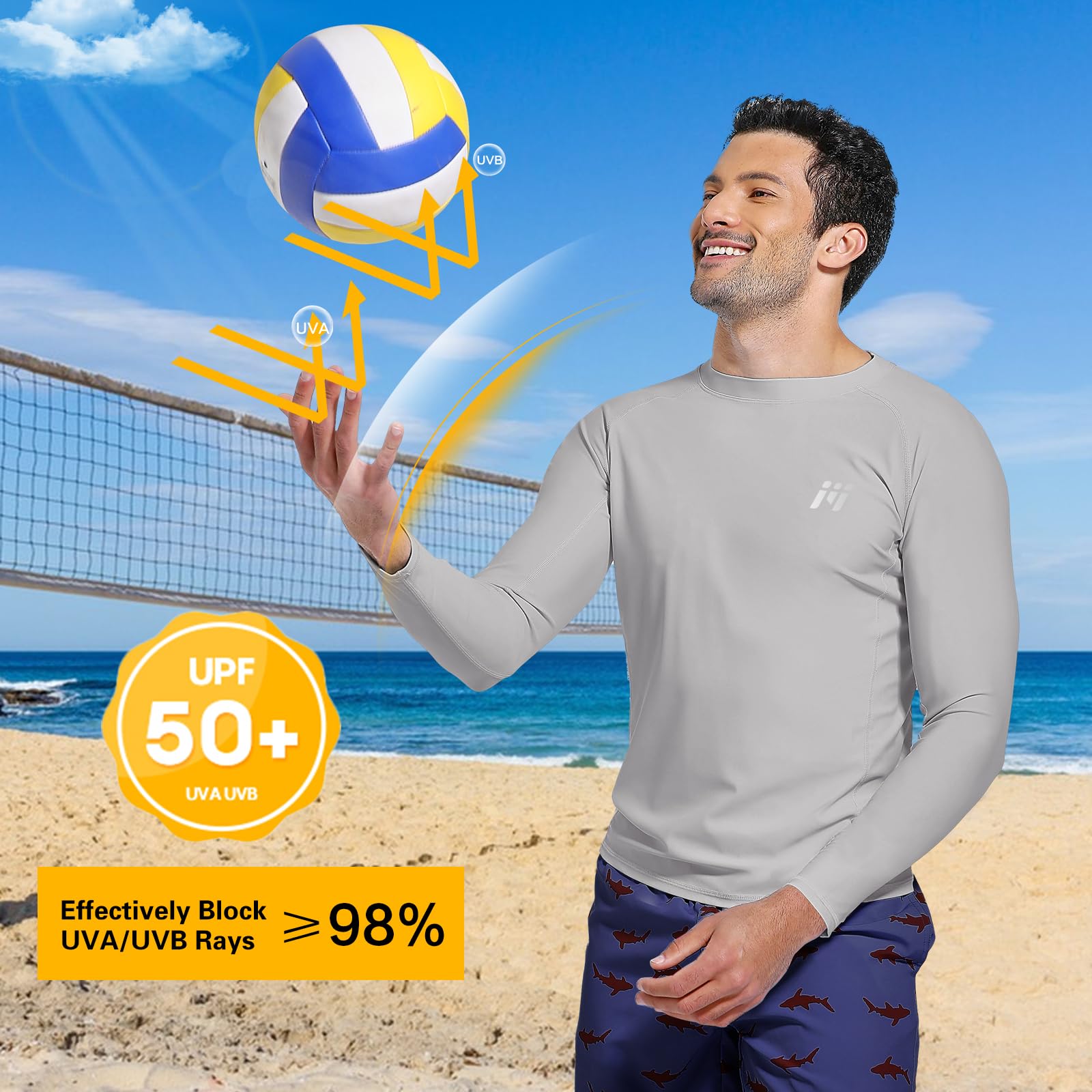 MEETWEE Maglietta da Uomo Rash Guard Rash Vest da Uomo a Maniche Lunghe,Protezione UV UPF 50+,ad Asciugatura Rapida,per Nuoto,Surf,Sport Acquatici