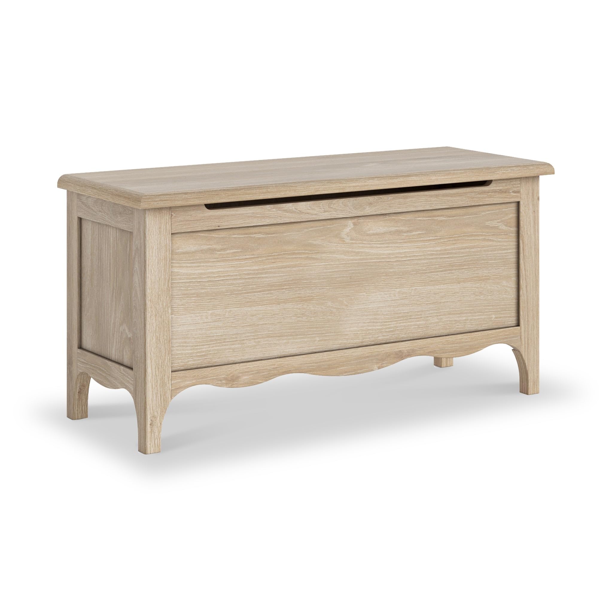 RoselandFurniture Celine Washed Oak Blanket Box for Bedroom