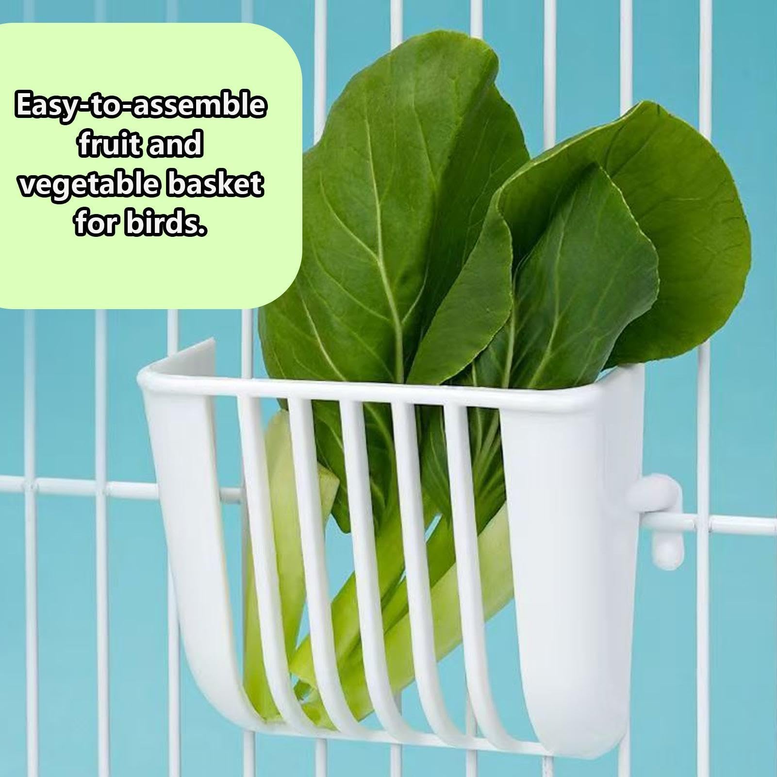 Mangiatoia per gabbie – Cestino di alimentazione anti-versamento 4 pezzi per – Mangiatoia per verdure speciale a coccolea, calopsittes conures canaris fringuelli inseparabili interni esterni