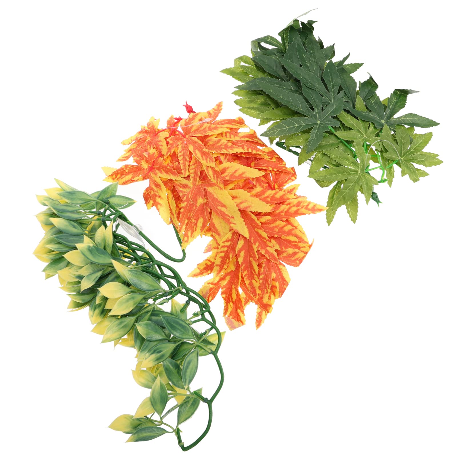 ULTECHNOVO 9piezas Decoración De Plantas Artificiales para Terrarios Enredaderas Simuladas para Hábitats De Reptiles Ornamentos Colgantes Naturales para Geckos Serpientes