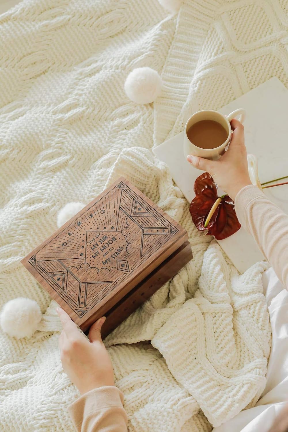 Sun Moon Stars E.E. Cummings Keepsake Box [Personalized Custom Gifts, Anniversary, Wedding, Baby, Memory]