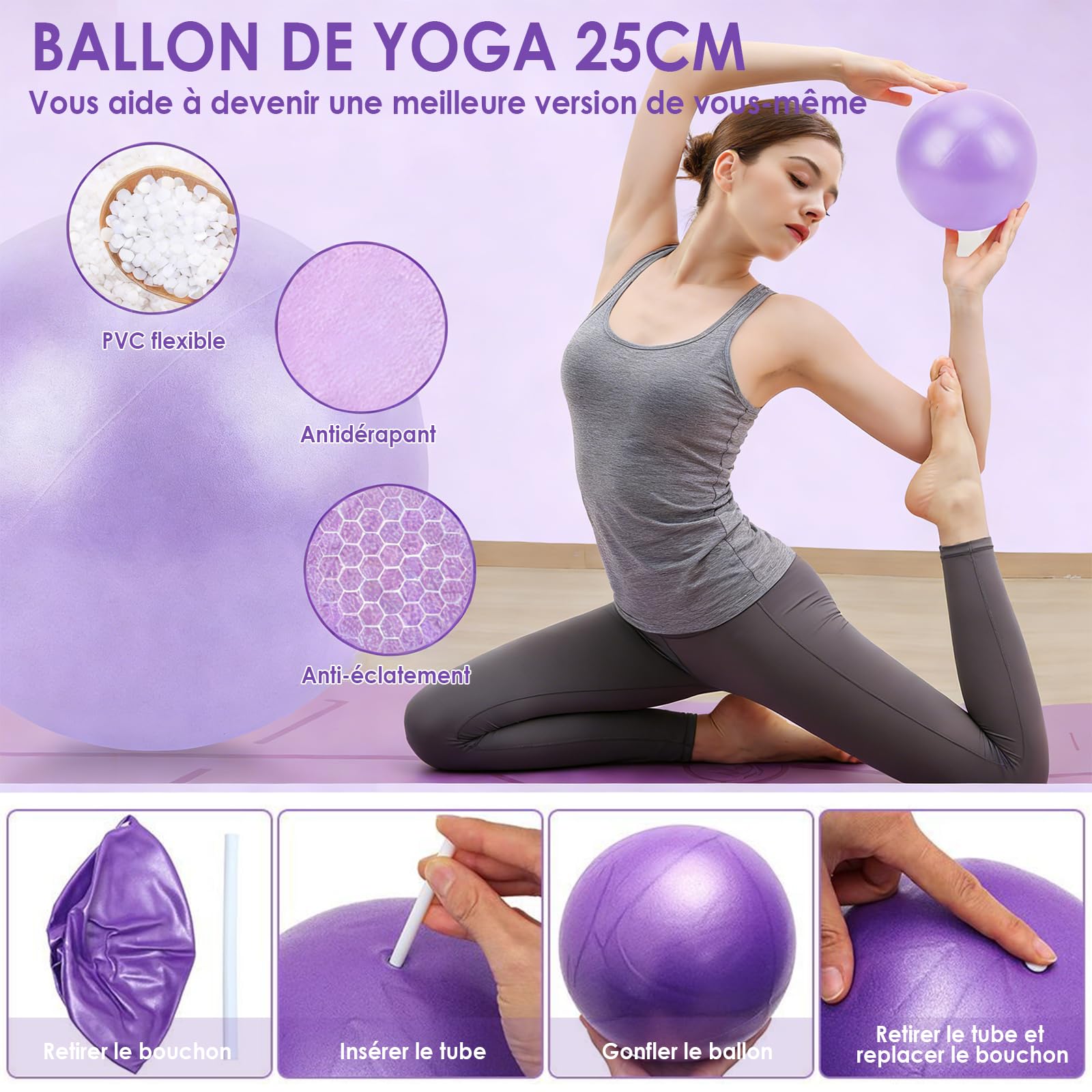 SCANTEE Lot de 13 anneaux de pilates pour fitness - Violet - Plastique - 35 x 35 cm - Avec anneau d'exercice pour l'entraînement et le sport - Fille