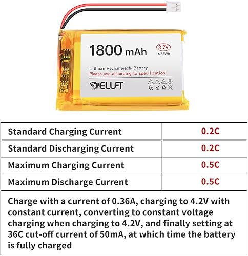 Miniatura 5 de 2pcs 3.7V 1800mAh batería de polímero de litio 1S 103450 baterías recargables con placa protectora y enchufe JST2.0 para dispositivo electrónico