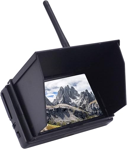 Miniatura 5 de Readytosky 4.3 "FPV Monitor 48CH 480 x 272 LCD Reciever Monitor Búsqueda automática con OSD Batería incorporada+Parasol Capucha para FPV Drone