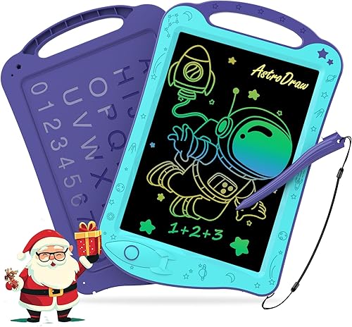 Vista 25 de HOMESTEC Astrodraw - Bloc de dibujo de juguete, tableta de escritura LCD colorida para niños, tablero de garabatos para niños pequeños de 3, 4, 5, 6