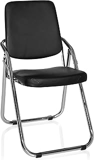 hjh OFFICE 706300 Konferenzstuhl klappbar ESTO Kunstleder Besucherstuhl ergonomisch, vielseitig einsetzbar, Klappstuhl, Schwarz