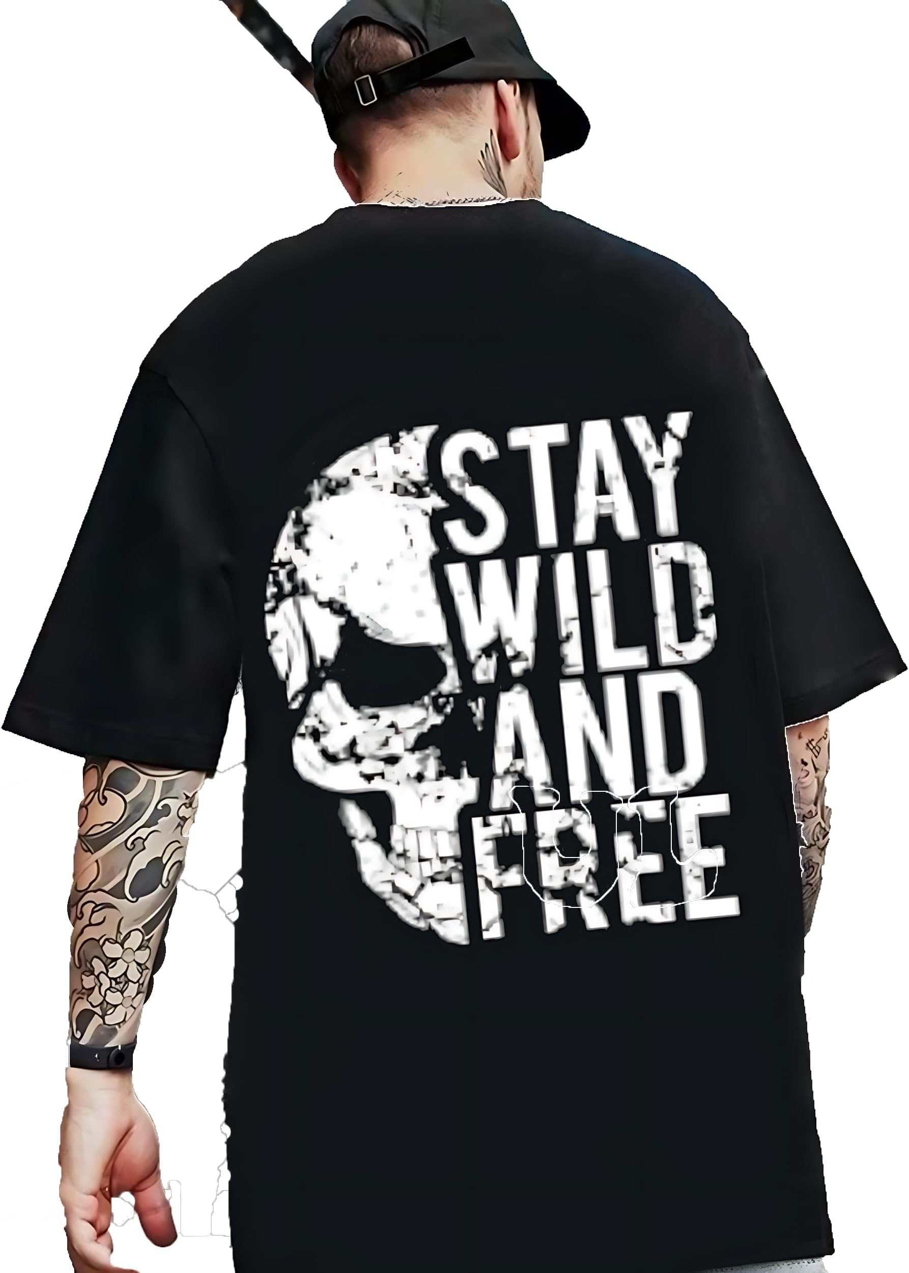CrazyBeeOversize Tshirts for Men - Stay Wild