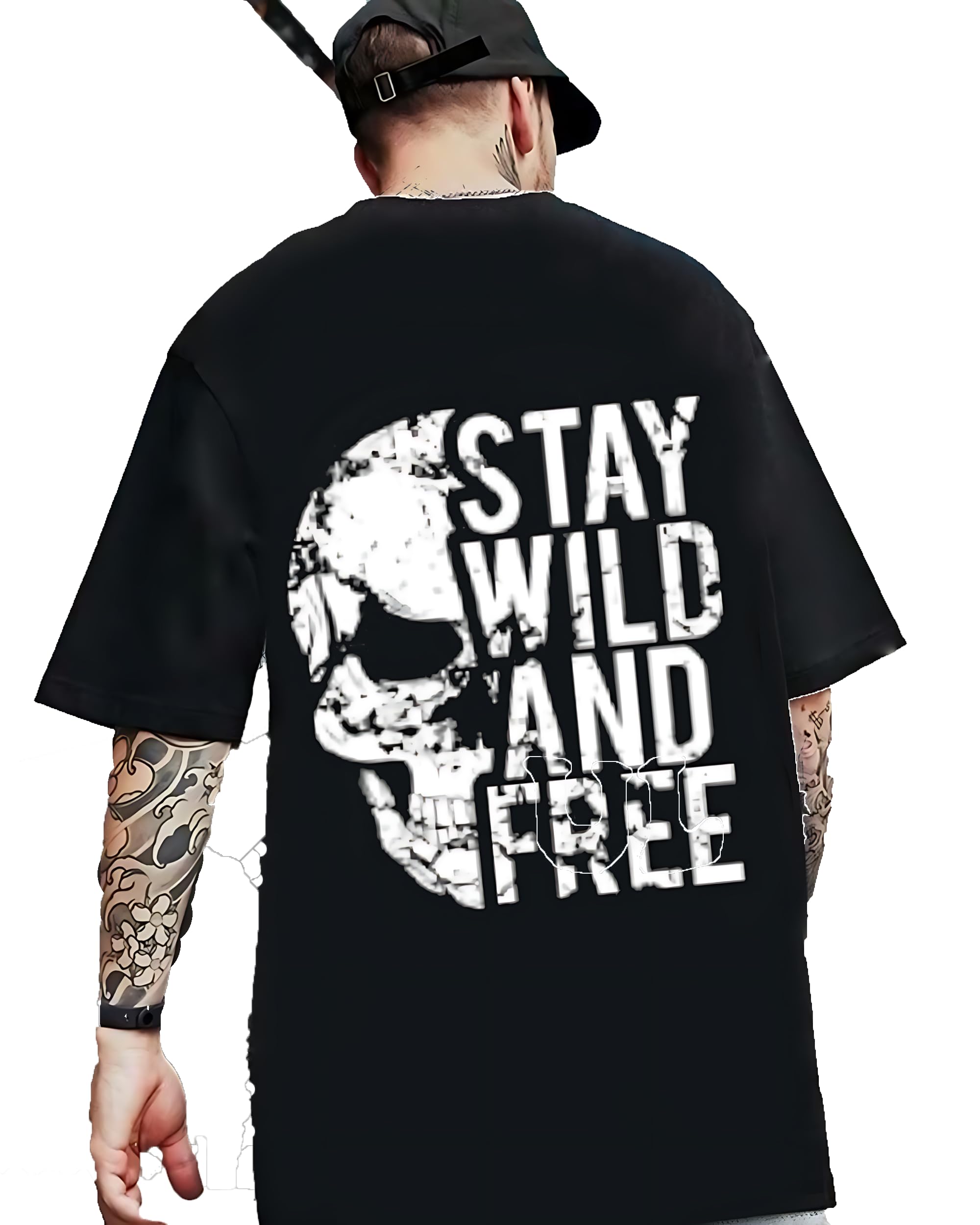 CrazyBeeOversize Tshirts for Men - Stay Wild