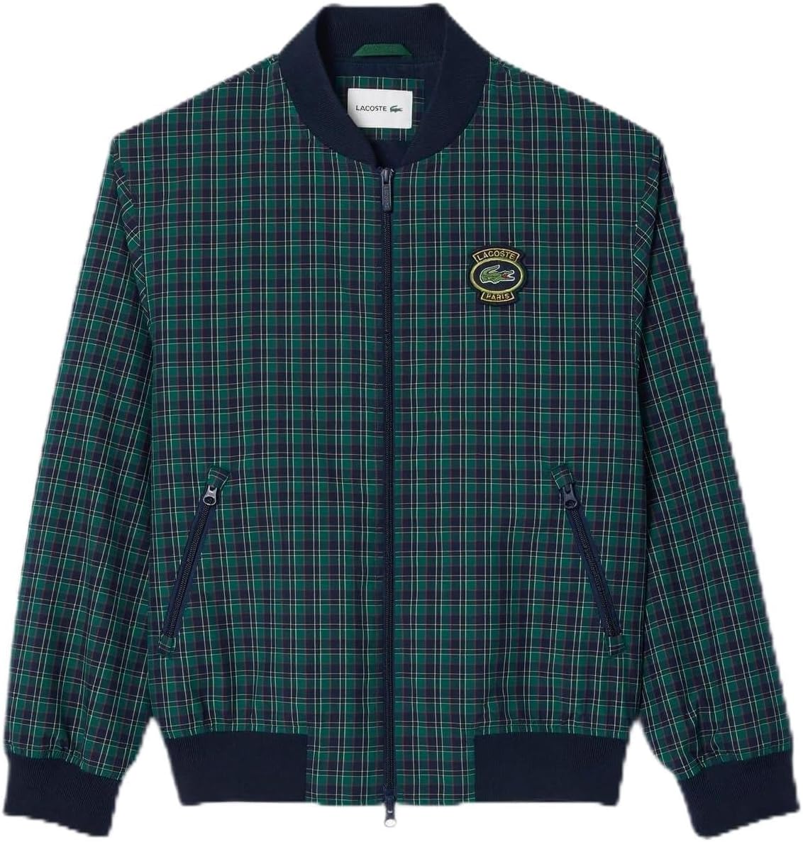 Lacoste mens Checked Water-repellent Harrington Jacket