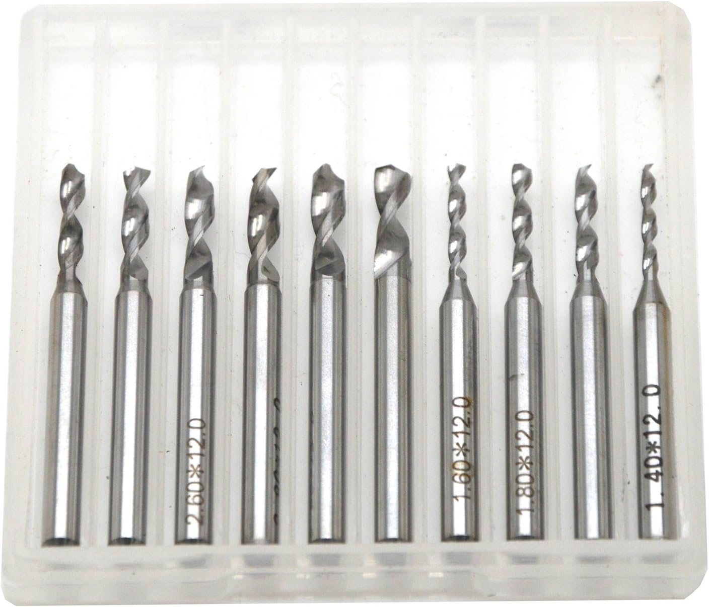 Wokesi 20Pcs,0.2-2.1mm Cutter Dia,1/8" Shank,Spiral Flute,Tungsten Carbide,Micro Carving Drilling Dremel Drill Router Bits for Copper Aluminium Jewelry PCB Print Circuit Board Carbide (0.2-2.1mm)