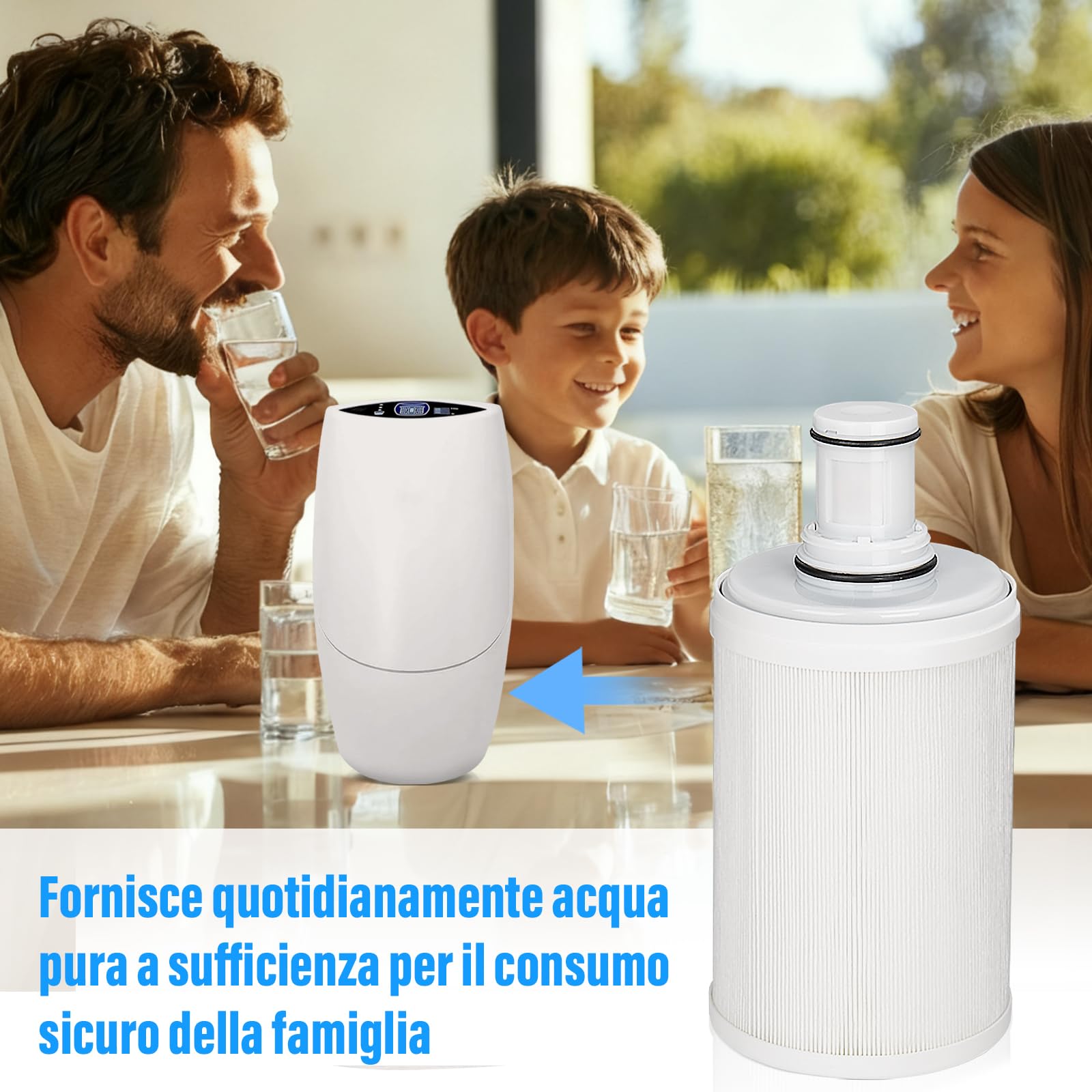 Filtro dell'acqua compatibile con Amway espring 100186M/100188CH, cartuccia del filtro dell'acqua, filtrazione HEPA a carbone attivo, filtro dell'acqua sostitutivo, rimuove gli odori, migliora il