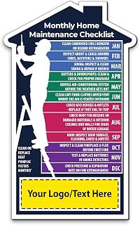 Safety Magnets by ZOCO – 300-Pack Custom Home Maintenance Checklist Magnets – Man Construction Worker Design – Personalized Handout for Real Estate, Contractors & Service Businesses – 6.125" x 3.75"