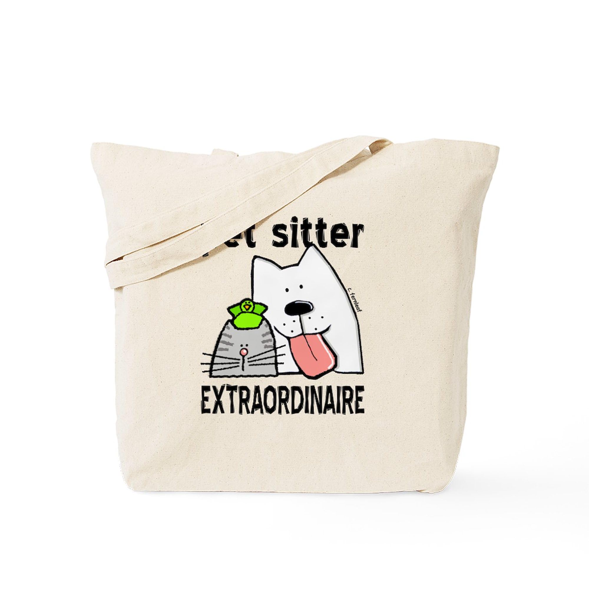 CafePress Pet Sitter Extraordinaire Tote Bag Reusable Natural Beige Canvas Shopping Bag