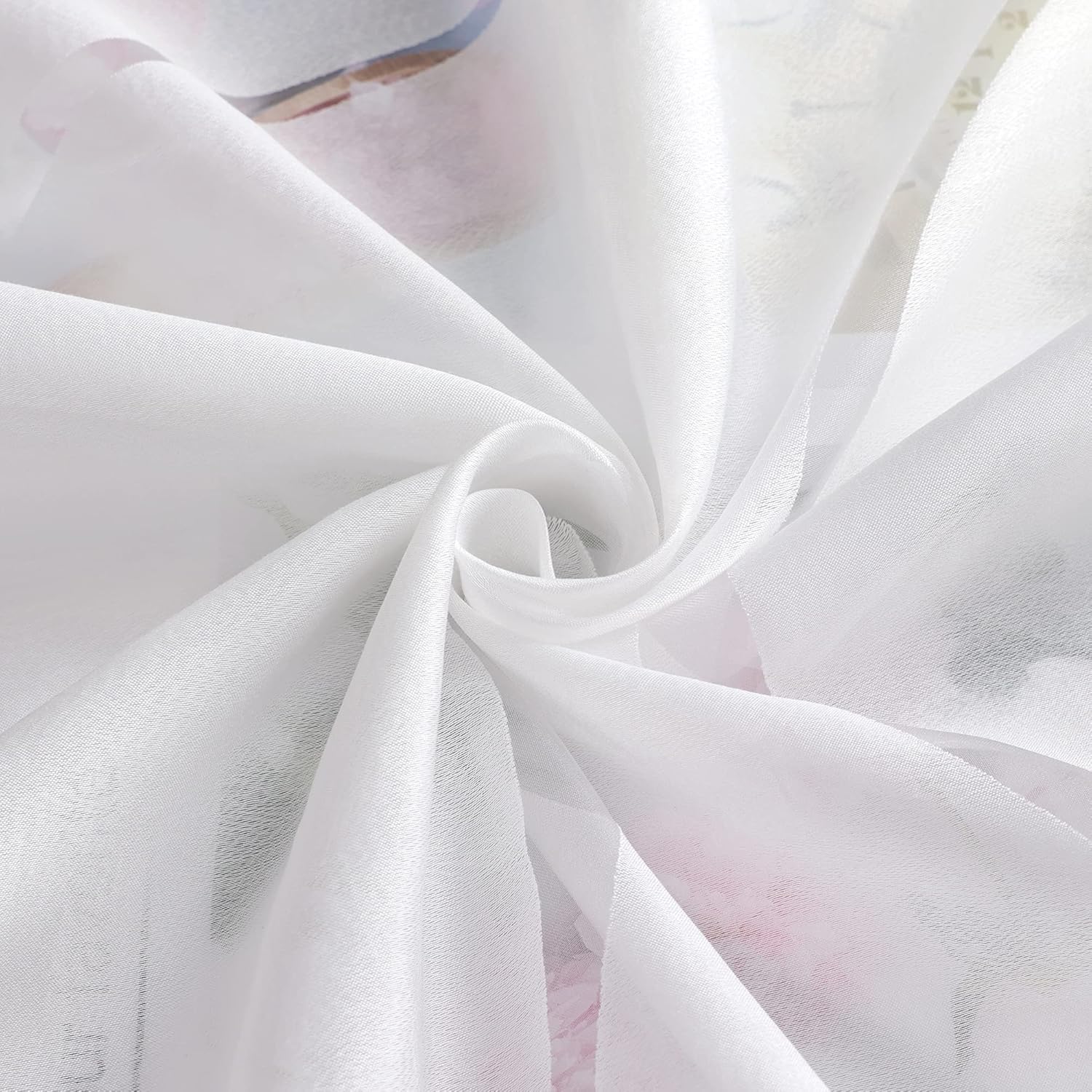 Voile Raffrollo mit Schlaufen Ausbrenner Rollo B80 x H140 cm,Weiß | 1 Stück,Mit Burnout-Wellenmuster,Küche Raffgardine,Transparent,Modern,Schlaufenrollo Landhausstil,Kurz Vorhang