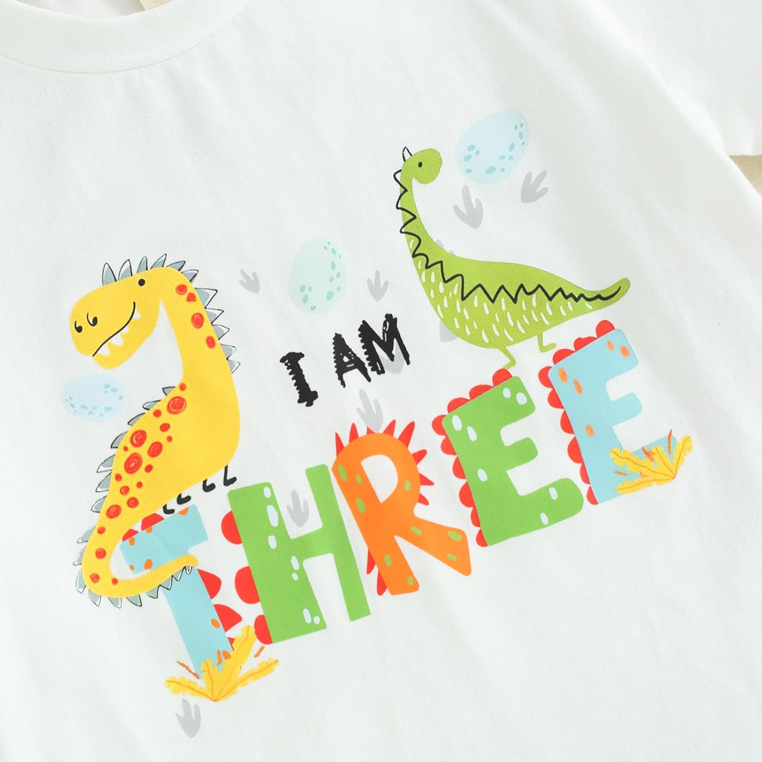 Toddler Baby Boy Birthday Outfit 1st-5th Dinosaur Romper Shirt Joggers Pant Set 1 2 3 4 5 Yr Birthday Outfit Boy - Image 3