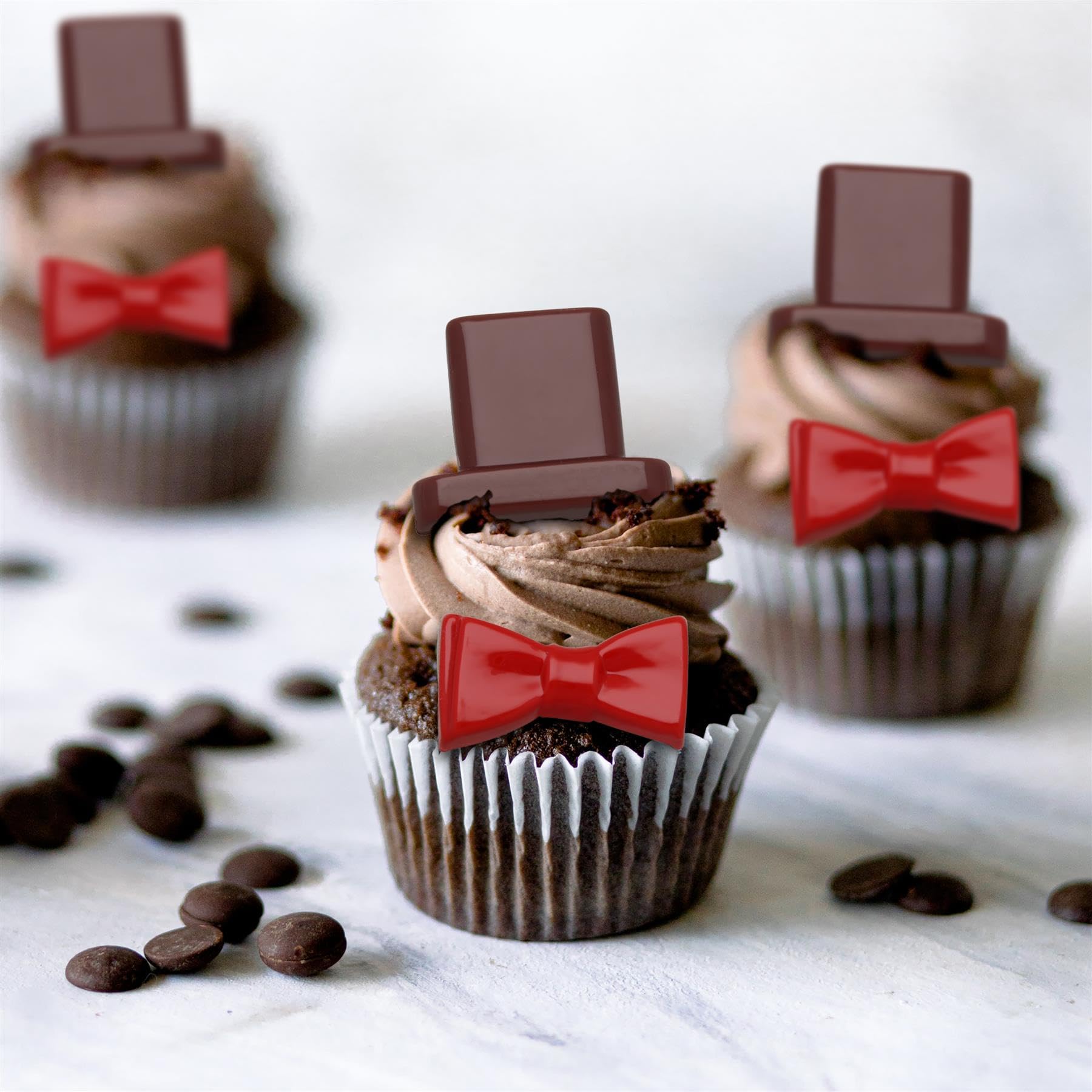 Cybrtrayd Life of the Party D047 - Stampo per cioccolatini e caramelle a forma di cappello e cravatta nera in busta protettiva sigillata con istruzioni per lo stampaggio Cybrtrayd