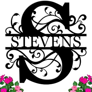 Personalized Family Name Sign, Personalized Metal Sign, Custom Metal Sign, Monogram Wall Decor, Personalized Last Name Sign, Personalized Signs, Split Letter Monogram Sign, Metal Name Sign