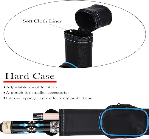 Vista 37 de Palo de billar con eje de desviación baja con estuche rígido de 19 a 20 onzas