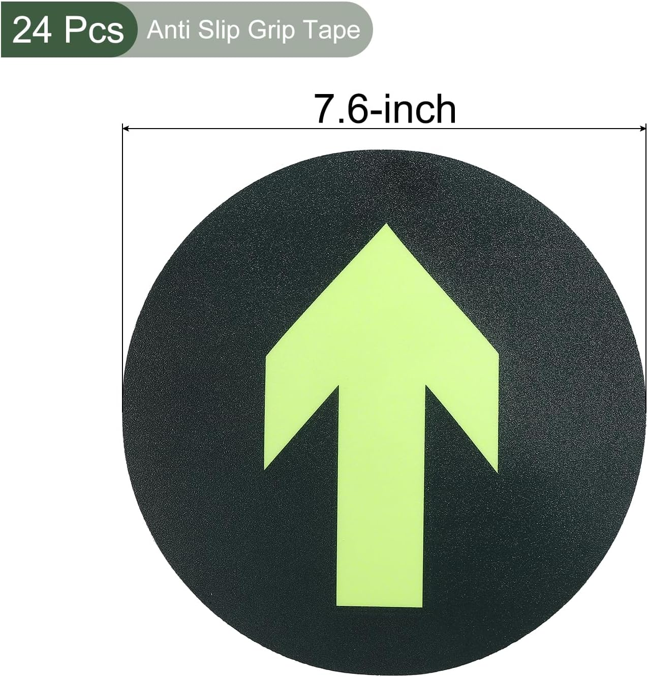 YOKIVE 24 Pcs Glowing Arrow Stickers, Round Directional Signs | Adhesive Removable Floor Decal for Wall, Stairs, Step, Markers, Outdoor (Green)