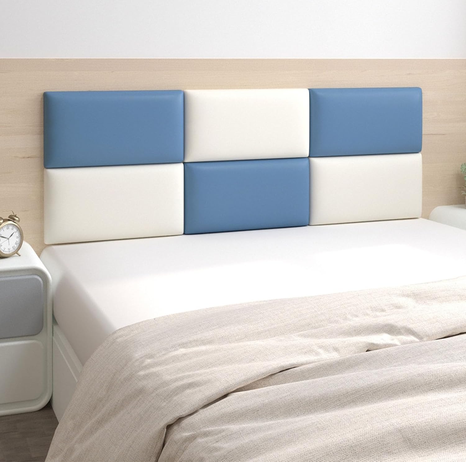 Adhesive 3D Padded Wall Panels - Soft Bag Design for Bedroom & Bedside Decor, 120x50cm, Soundproof & Stylish Cushioning for Home Improvement