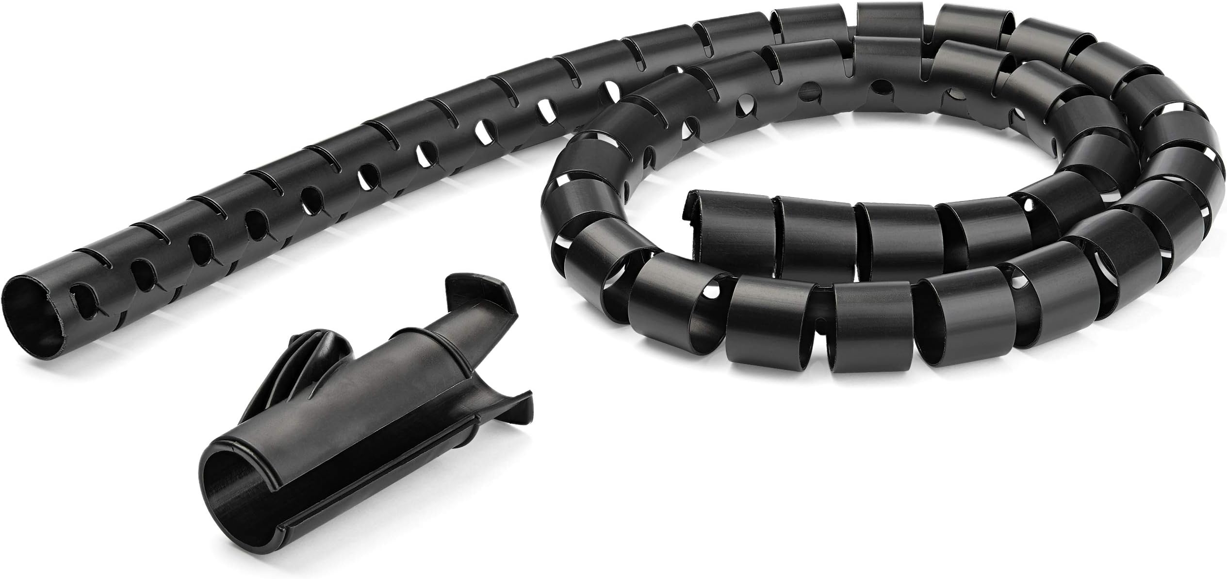 com 2.5m (8.2ft) Cable Management Sleeve - Spiral - 1" (25mm) Diameter - W/Cable Loading Tool - Black (CMSCOILED2)