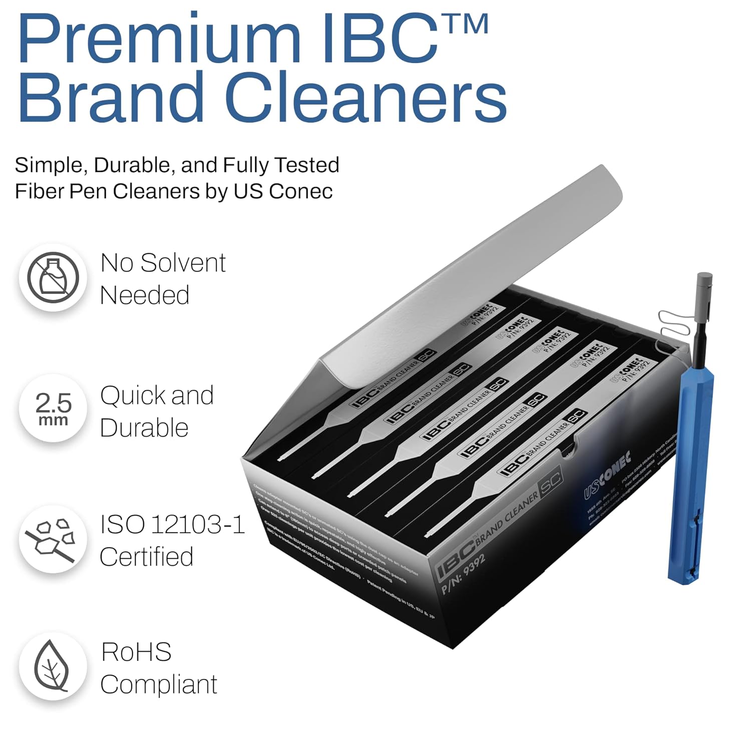US Conec IBC Brand Fiber Optic Cleaner Pen for SC ST FC D4 E2000 Connectors 9392