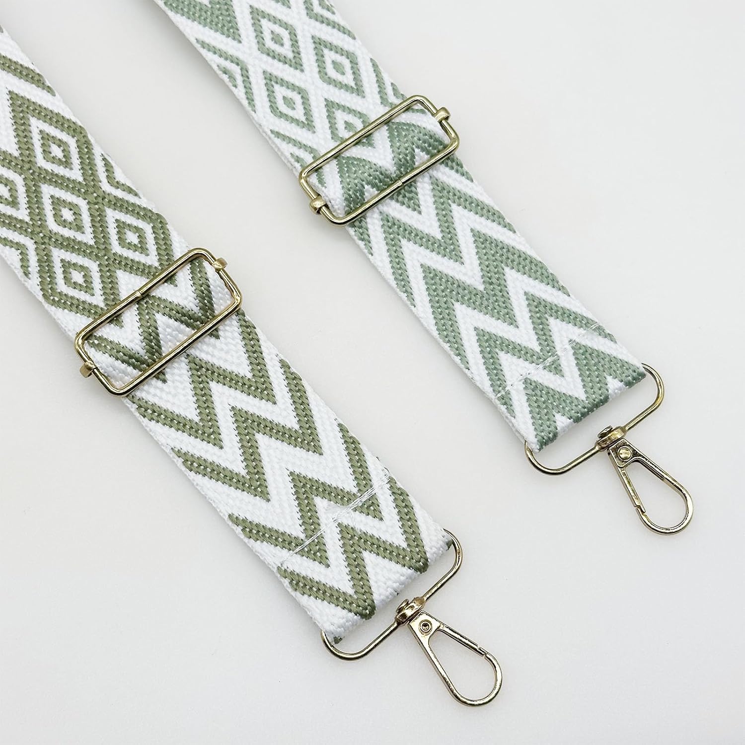 2 PCS Wide Adjustable Should Strap Replacement Purse Strap for Crossbody Bags, Canvas Handbags, 3.8cm, Light Green