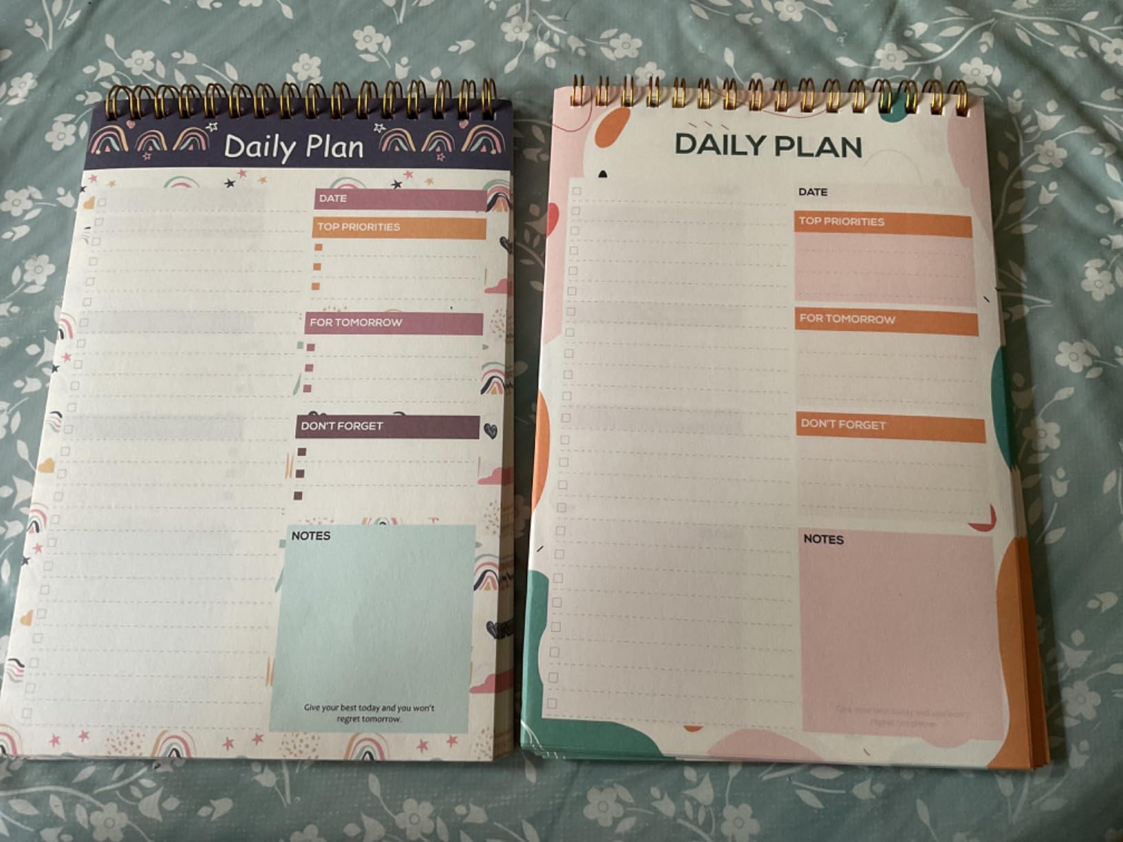Radsocken 2 Pack To Do List Notepad,Daily Planner A5 Undated Spiral 104 ...