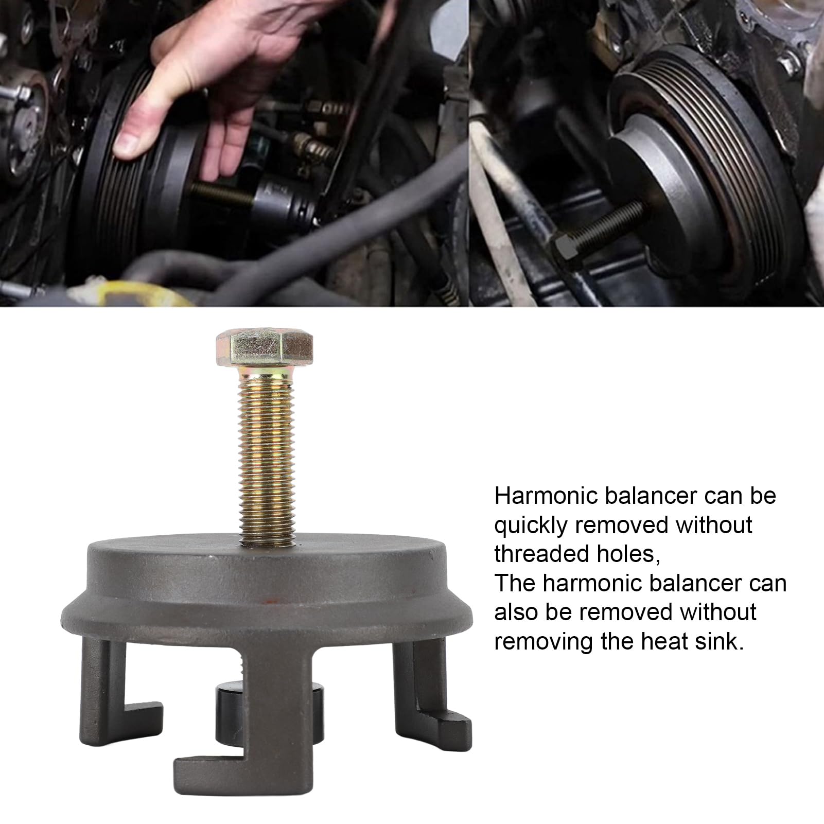 Tyenaza Extractor De Equilibrador Armónico 25264, Alta Dureza, Elimina Rápidamente El Extractor De Polea De Manivela para Reemplazo Automotriz