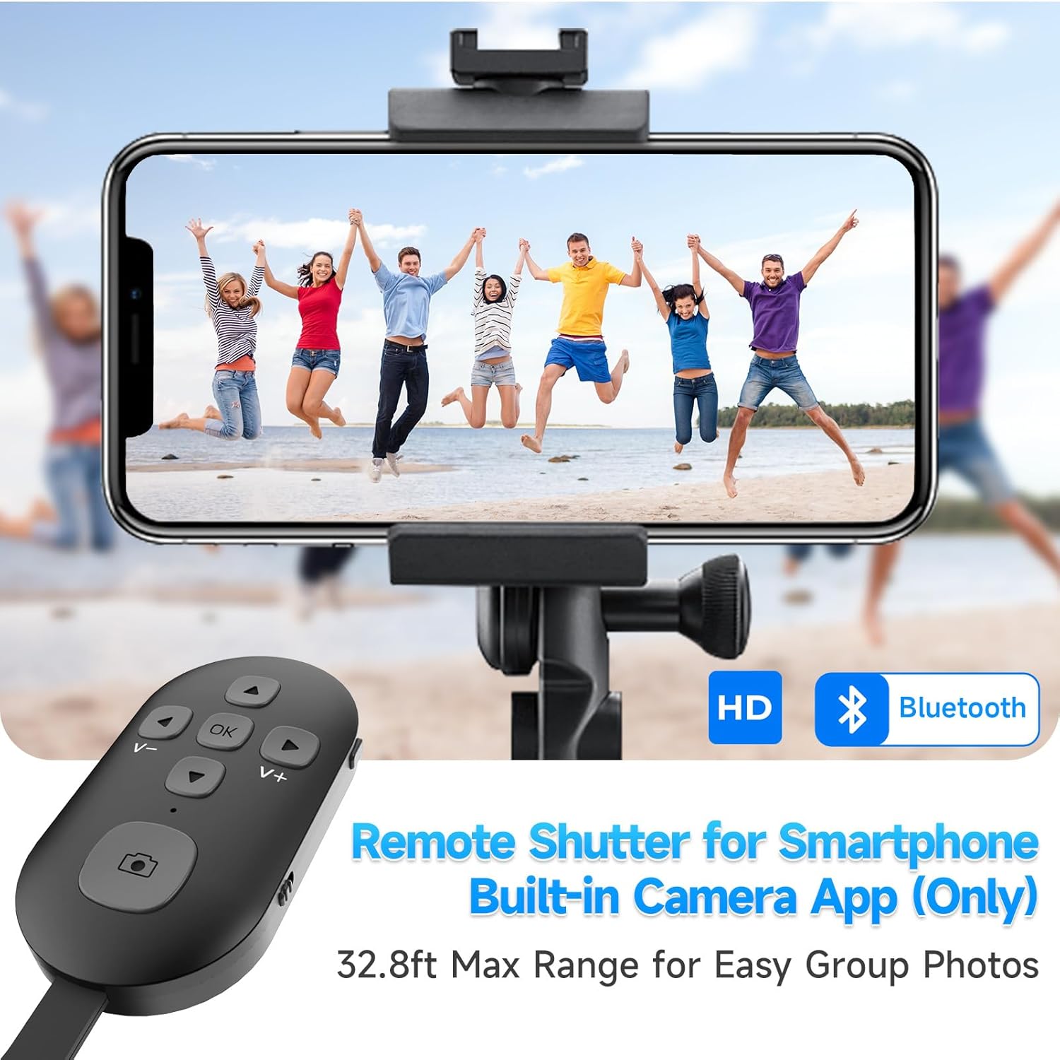 SEANCHEER R1 remote used as a camera shutter for group photos