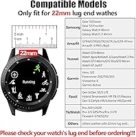Vista 2 de EZMVZKU Correa de 22mm para Galaxy Watch 3 de 45mm, bandas de reloj de silicona suave para Samsung Gear S3 Frontier/Classic/Garmin Forerunner