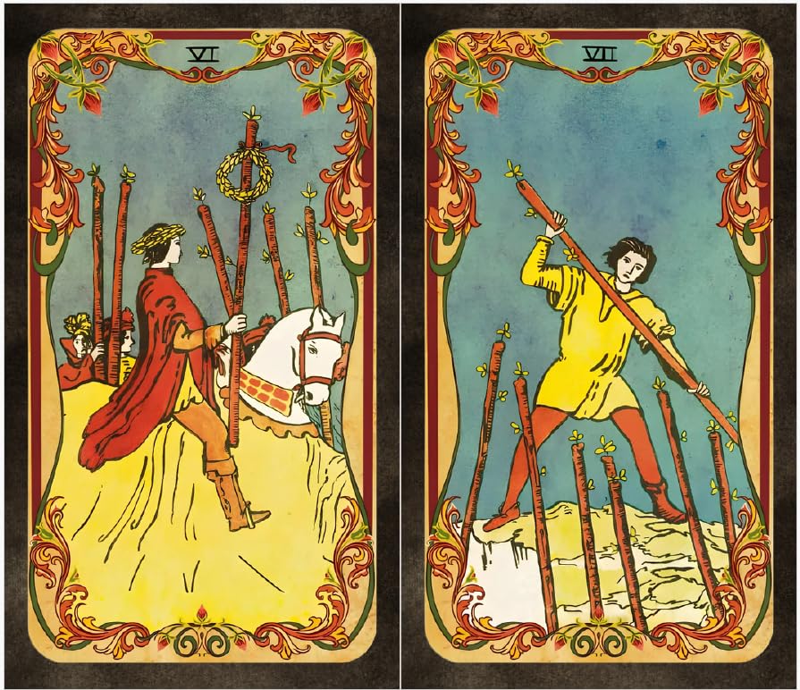 Cartes de tarot vintage Shabby Chic basées sur le tarot classique 78 RW.
