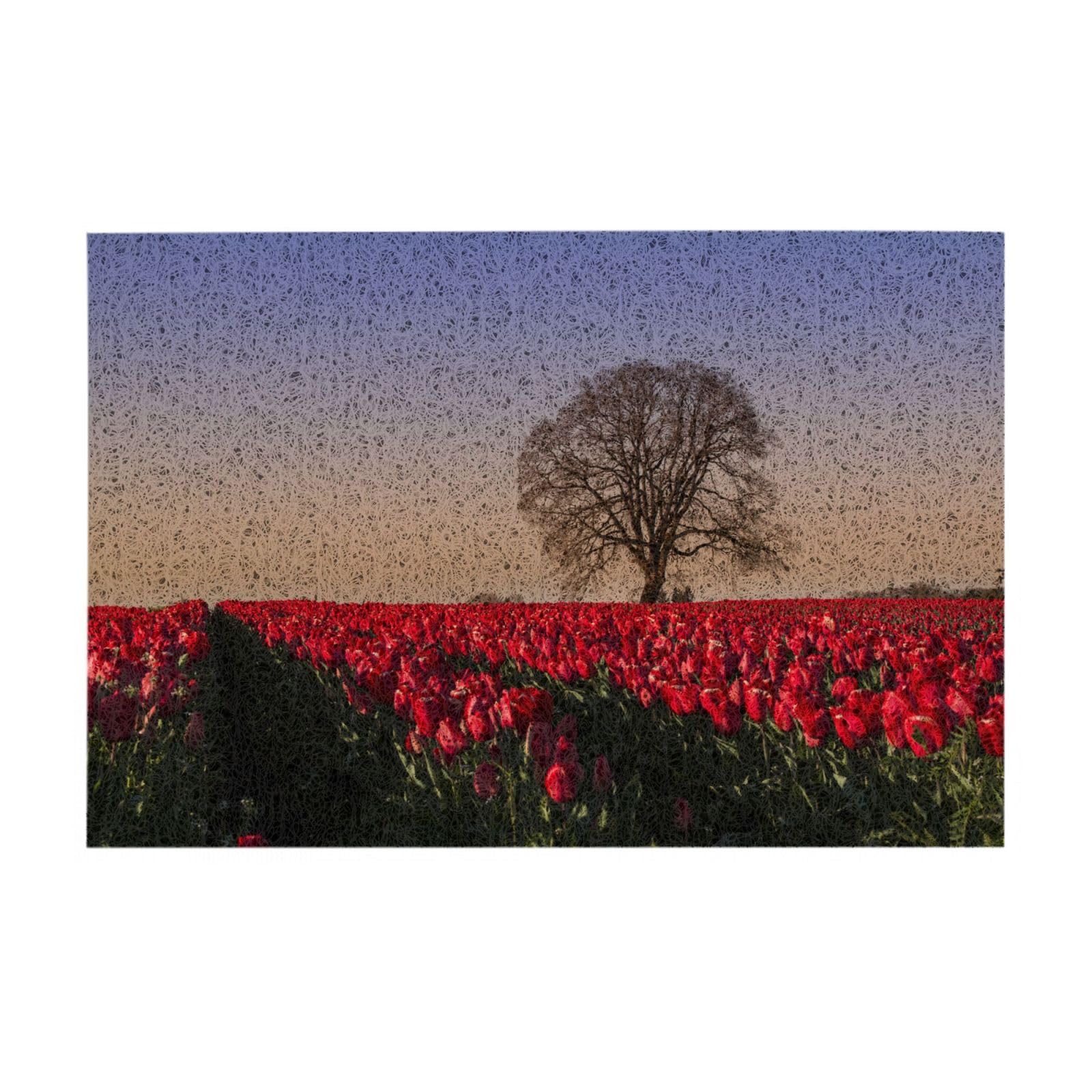 Paillasson d'intérieur VACSAX 40x60 cm antidérapant en PVC à motif tulipes