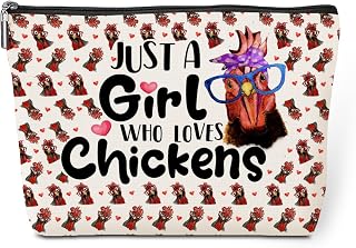 Cute Makeup Bag Funny Chicken Gifts Cosmetic Bags Chicken Gifts for Chicken Lovers Chicken Accessories Chicken Stuff for Women Animal Lovers Girls Daughter Friend Sister Friendship Birthday Christmas