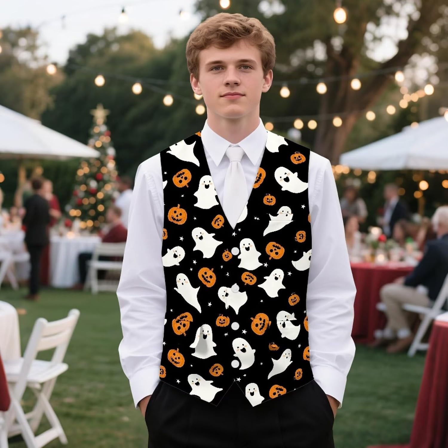 Mens Lightweight Suit Vest Sleeveless V Neck 4 Buttons Vests Formal Waistcoat Tuxedo with 3 Pockets