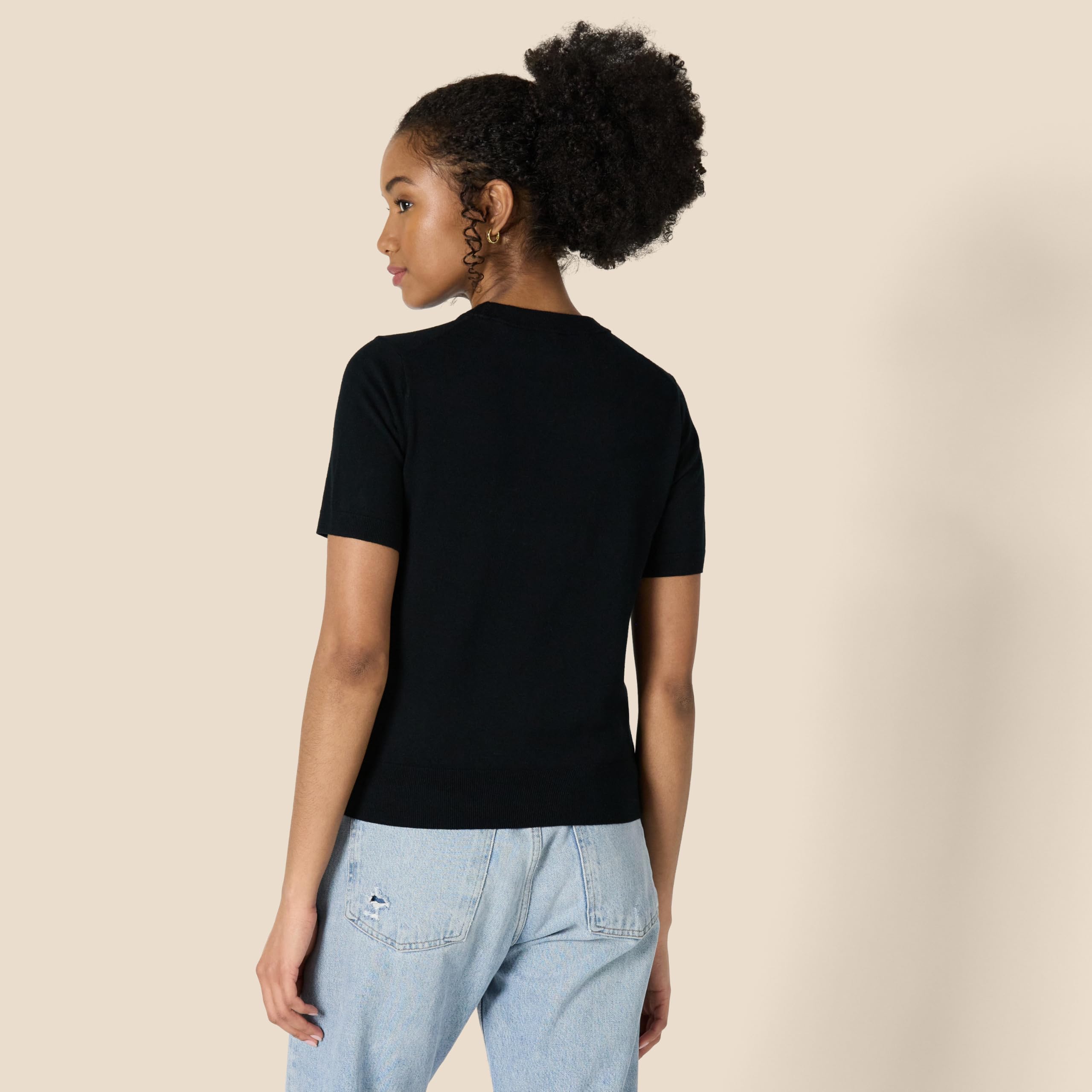 Amazon Essentials Pull à Manches Courtes, Coupe Classique Femme