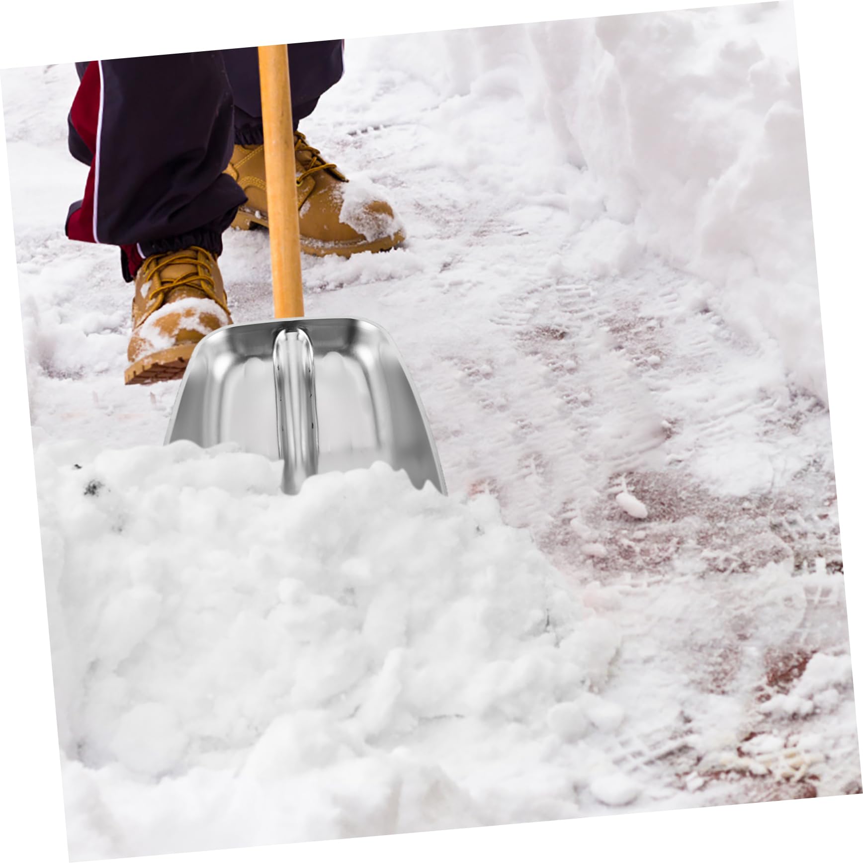 Testa di Pala da Neve in Acciaio Inox, Sostituzione | Argento, Uso per Agricoltura e Cereali, Installazione Facile, Attrezzo Multifunzione
