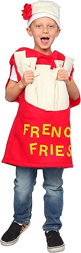 Dress Up America Disfraz de papas fritas para niños, divertido disfraz de papas fritas para niños y niñas
