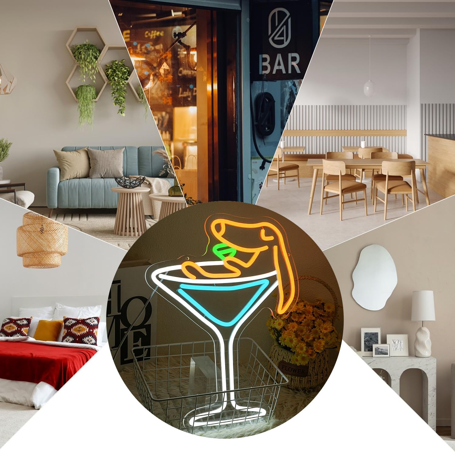 Dachshund Neon Sign for Wall Decor, Dog Martini Bar Neon Light, USB Powered Dachshund Martini LED Light up Sign for Bedroom, Bar,Man Cave,Home, Party