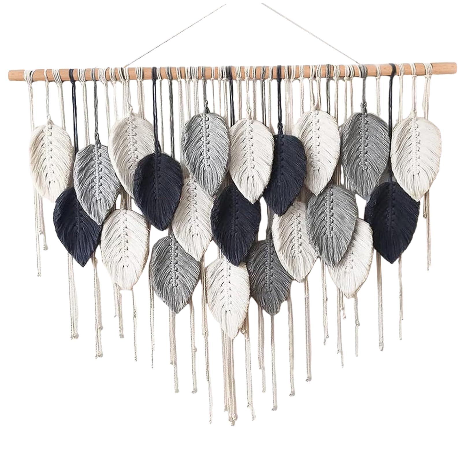 Nukinp Large Macrame Wall Hanging 39 x 32 Inch Boho Leaves Macrame Tapestry with Tassel Woven Hanging Decor Chic Bohemian Wall Art for Home, Nursery and Office