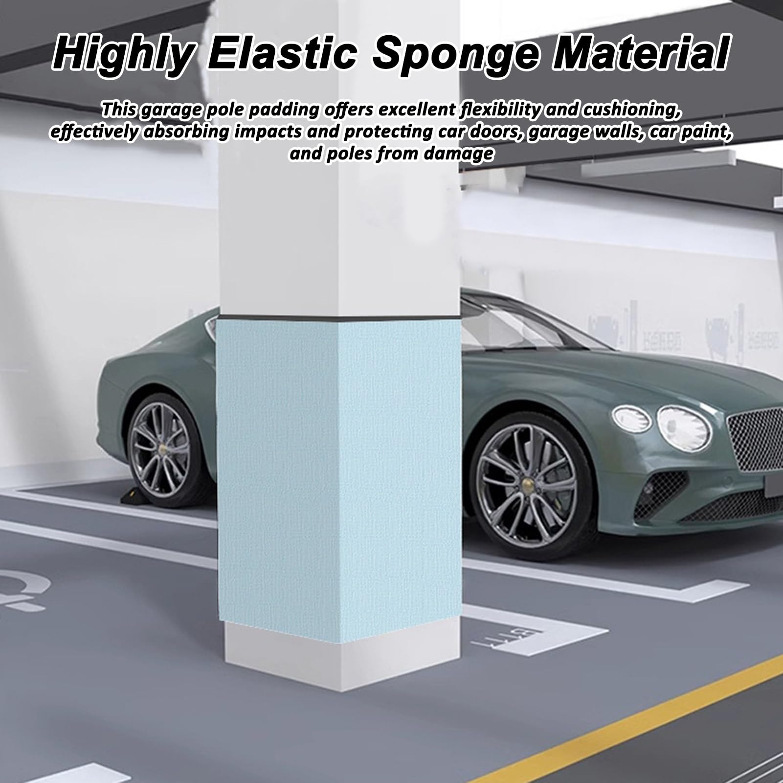 Protector Pared Garaje para Parking, Protector Columnas Garaje Autoadhesivos de Esponja, Protección contra Arañazos/Impactos para Puertas Coche Borde Parachoques Esquinas(Light Gray,2 mx95 cm)