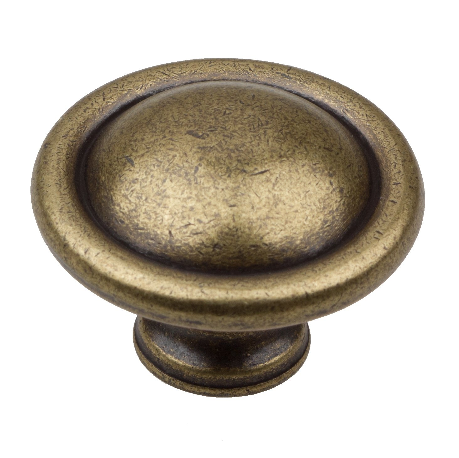 GlideRite Hardware5583-AB-10 Round Ring Cabinet Knob, 10 Pack, 1.25", Antique Brass