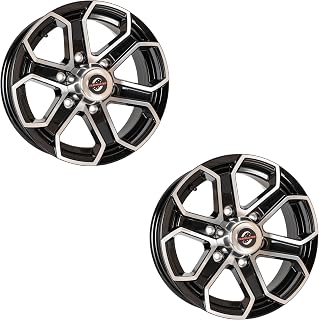 2-Pack Taskmaster Trinity Black Machined 6 Spoke Aluminum Trailer Wheel Rim 15x6 6x5.5 Bolt Pattern 4.25 Center Bore 2835 Load Carry Capacity
