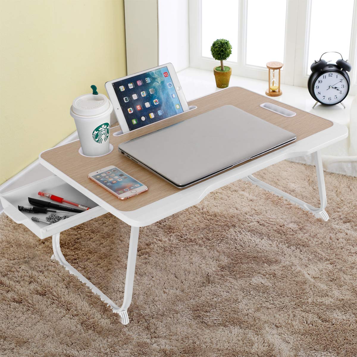 Buy Baodan Laptop Bed Table with Storage, Foldable Laptop Desk Stand