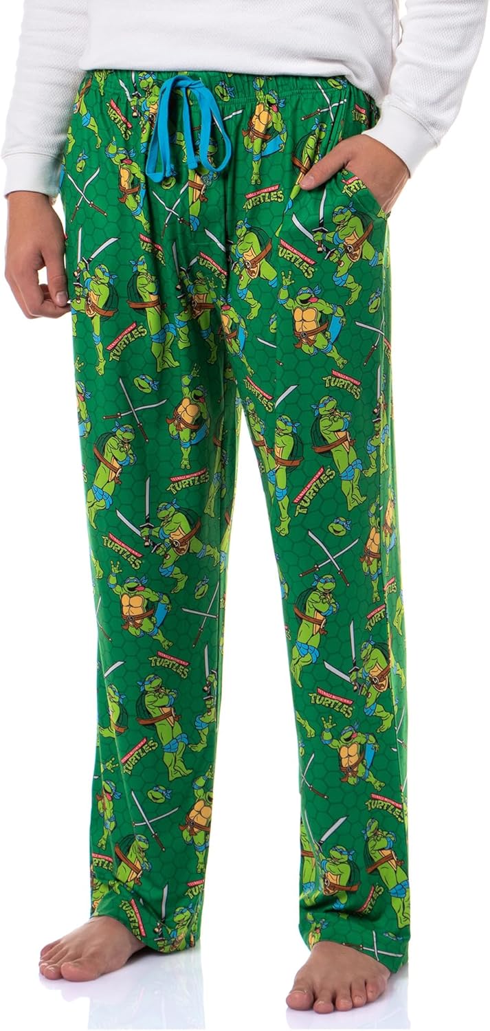 Teenage Mutant Ninja Turtles Men's Tossed Print Sleep Pajama Pants For Adults