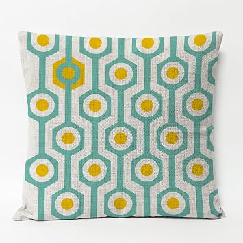 Home Decorative Pillows Floral Geometric Throw Pillow Cover Geometric Cushion Cover Cotton Linen Pillow Covers 18x18 Inches 18x18inch, M