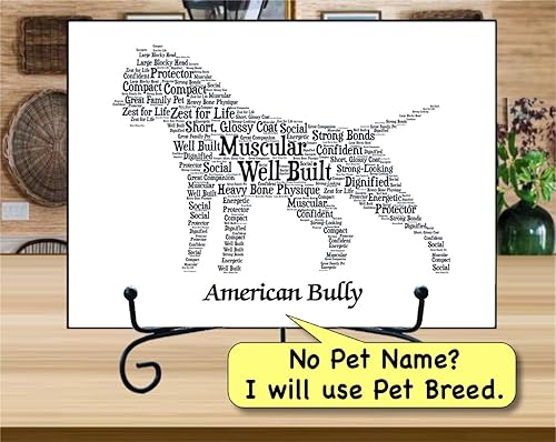 Miniatura 3 de American Bully Dog Lover Gifts for Women Men Mom Dad  Free Personalize Custom Art Print Portrait Merchandise  Unique Pet Present  Handmade