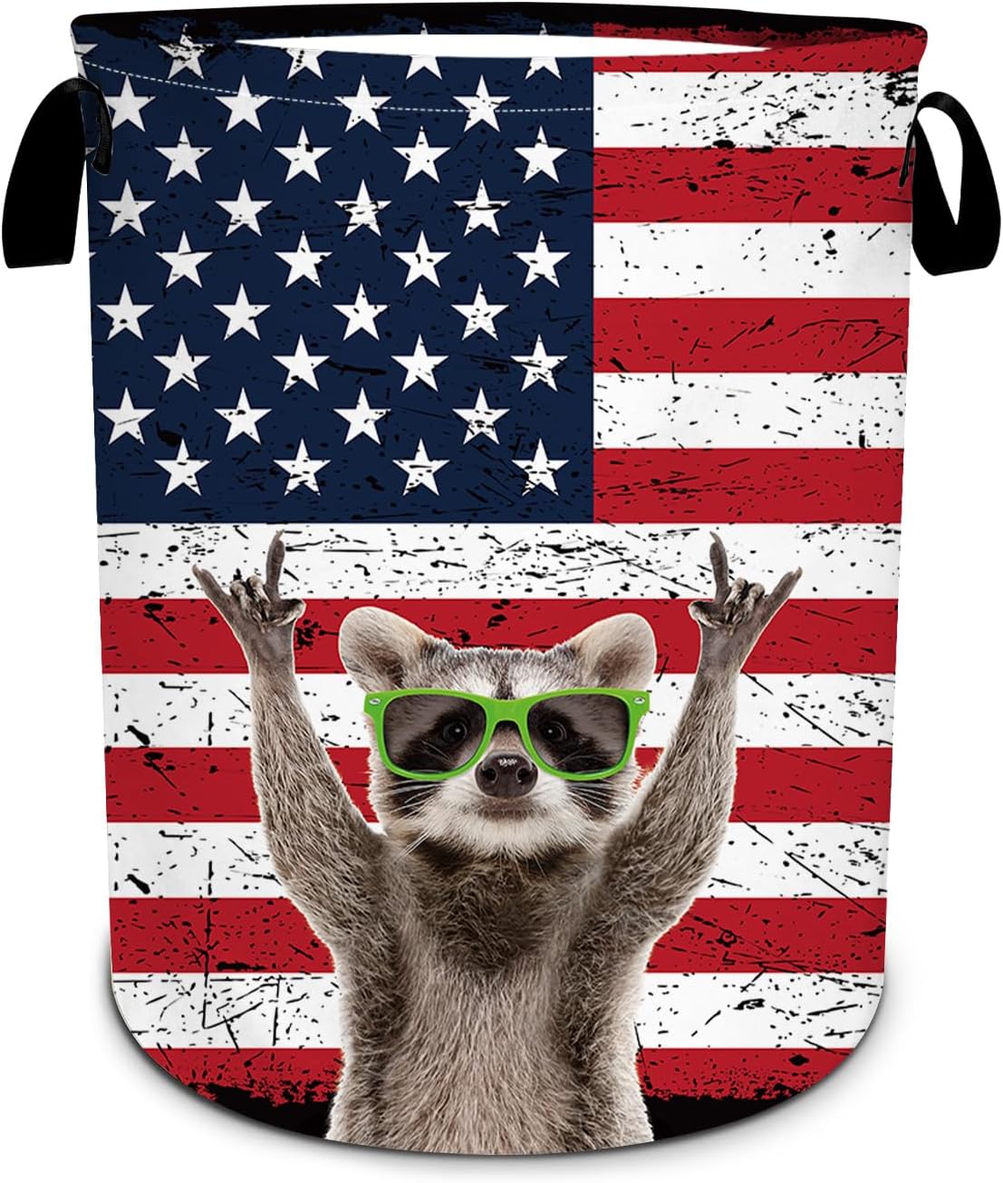 Cat Galaxy Space Laundry Basket, Foldable Waterproof Oxford Cloth Purple Laundry Hamper Funny Tote Bag Dirty Clothes Storage Bucket Toy Organizer for Bathroom/Laundry/Bedroom 15.7"x19.6"